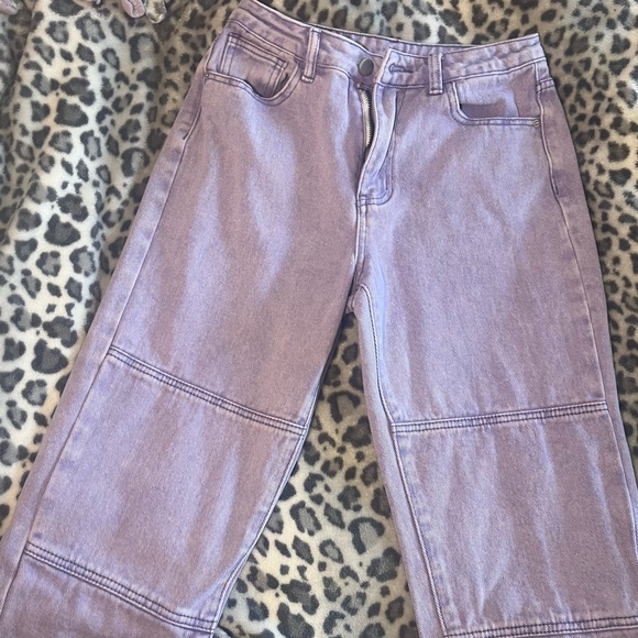 High Waisted Straight Leg Jeans Light Purple Size 2 XS - Picture 3 of 3